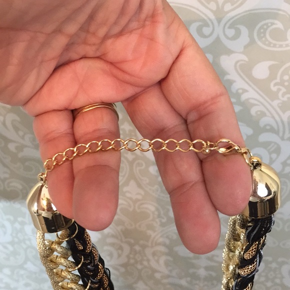 {T&J Designs} Black &Gold Chain Statement Necklace - Picture 3 of 3